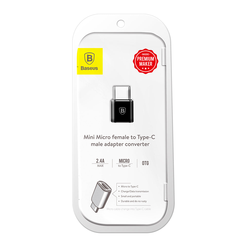 Baseus microUSB - USB-C adat- és töltőadapter, fekete CAMOTG-01
