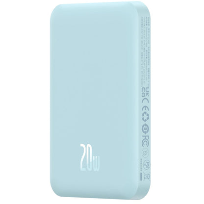 Baseus Magnetic Mini vezeték nélküli külső akkumulátor, 5000mAh, 20W, PD + FQI, 1 x QI - 1 x USB-C, kék P10022107313-00 
