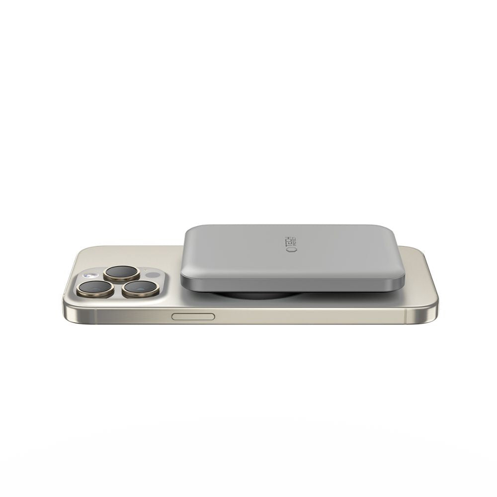 External Wireless Battery Tech-Protect PB10 LifeMag, 5000mAh, 15W, PD + FQI, 1 x QI - 1 x USB-C, Grey 