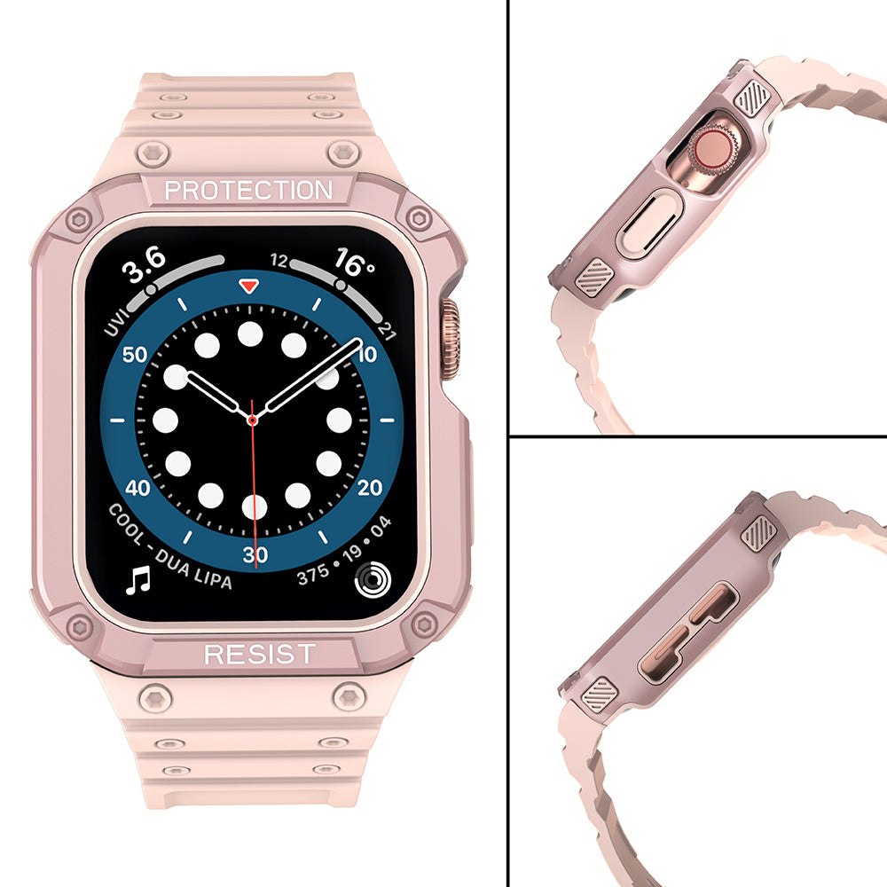 OEM páncélozott tok Apple Watch 41mm / 40mm / 38mm sorozathoz, rózsaszínű