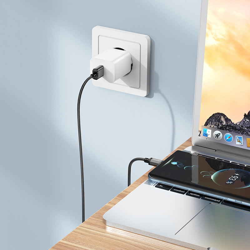 Data and Charging Cable USB-A - USB-C Borofone BX87 Sharp BX87, 60W, 1m, Black 