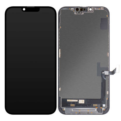 JK Érintőképernyő kijelző Apple iPhone 14 Plus készülékhez, kerettel, In-Cell LCD változat, fekete 