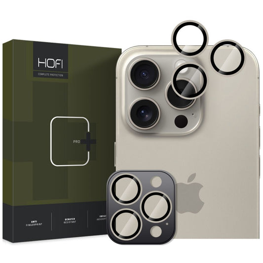 HOFI CamRing PRO+ kamera hátlapi védőfólia Apple iPhone 16 Pro Max / 16 Pro készülékhez, üvegvédelem, szürke 