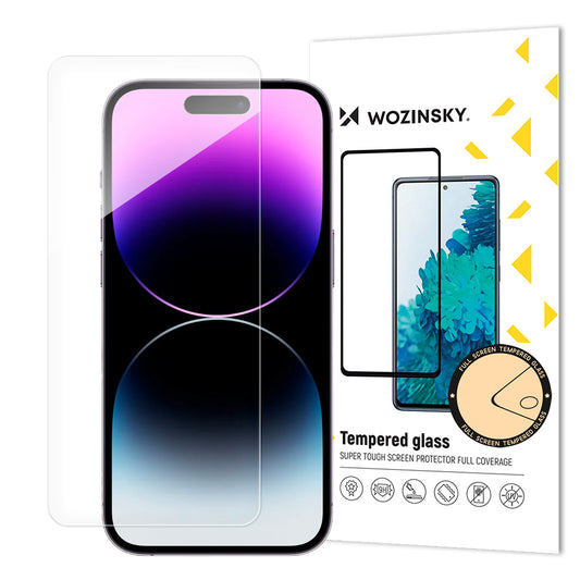 WZK képernyővédő Apple iPhone 15, teljes ragasztás, üvegvédelem, teljes ragasztás, teljes ragasztás