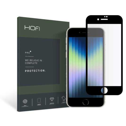 Képernyővédő HOFI PRO+ Apple iPhone SE (2022) / SE (2020) / 8, edzett üveg, teljes ragasztás, fekete