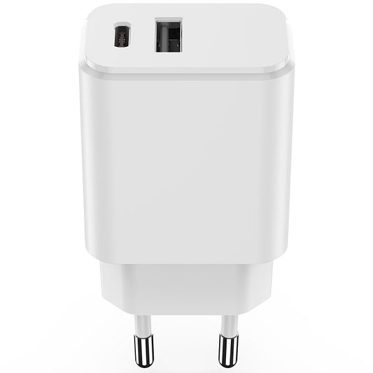 Hálózati töltő Setty, 20W, 3A, 1 x USB-A - 1 x USB-C, Fehér